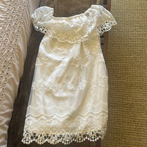 White Ali & Jay off the shoulder dress